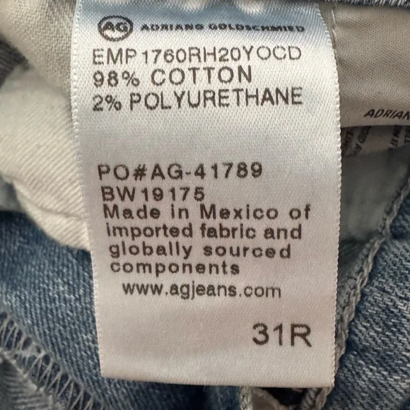 AG Adriano Goldschmied Women's Distressed Blue Jeans - Picture 6 of 8